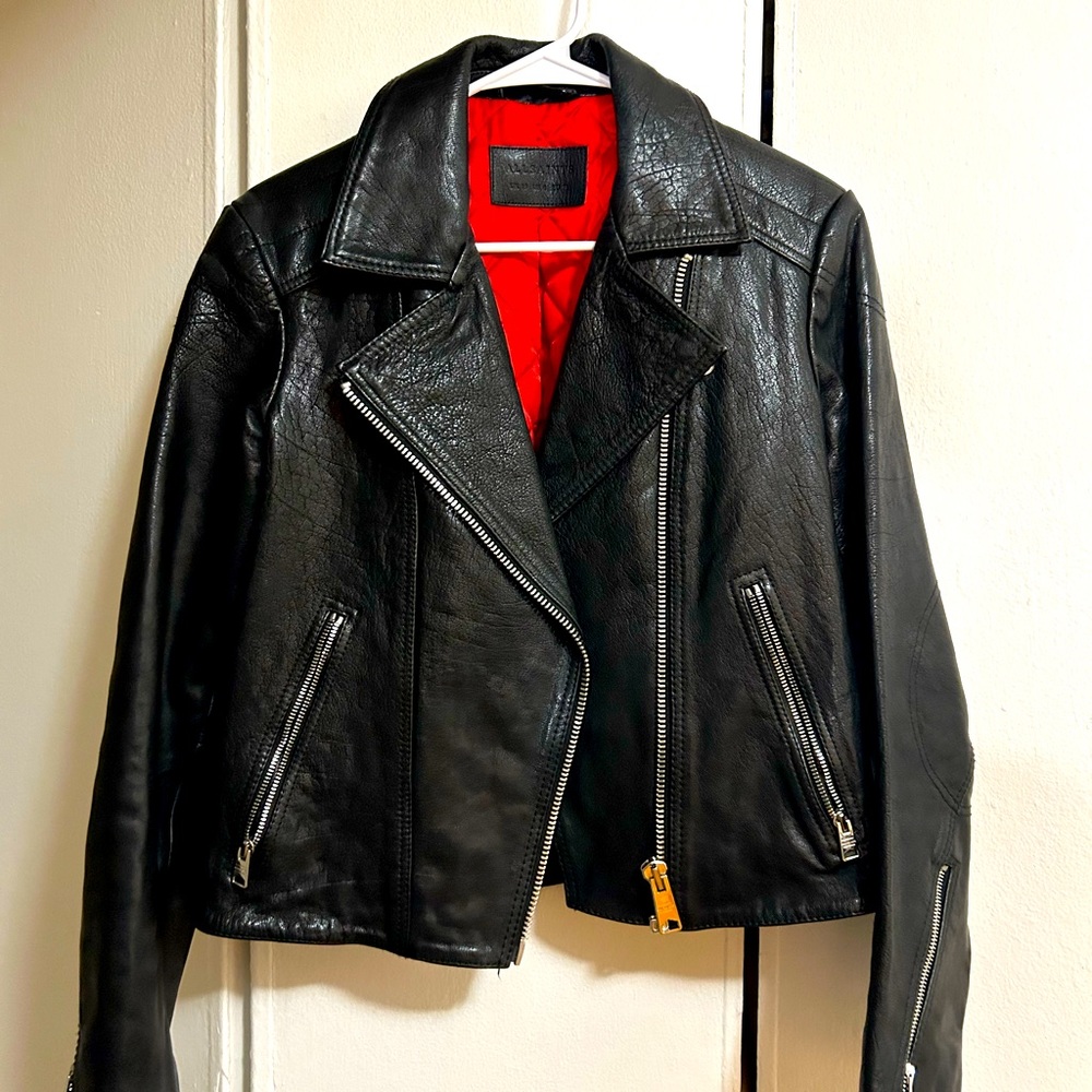 (Like New) All Saints Buffalo Leather Biker Jacket
US 6 UK 10 EU 38